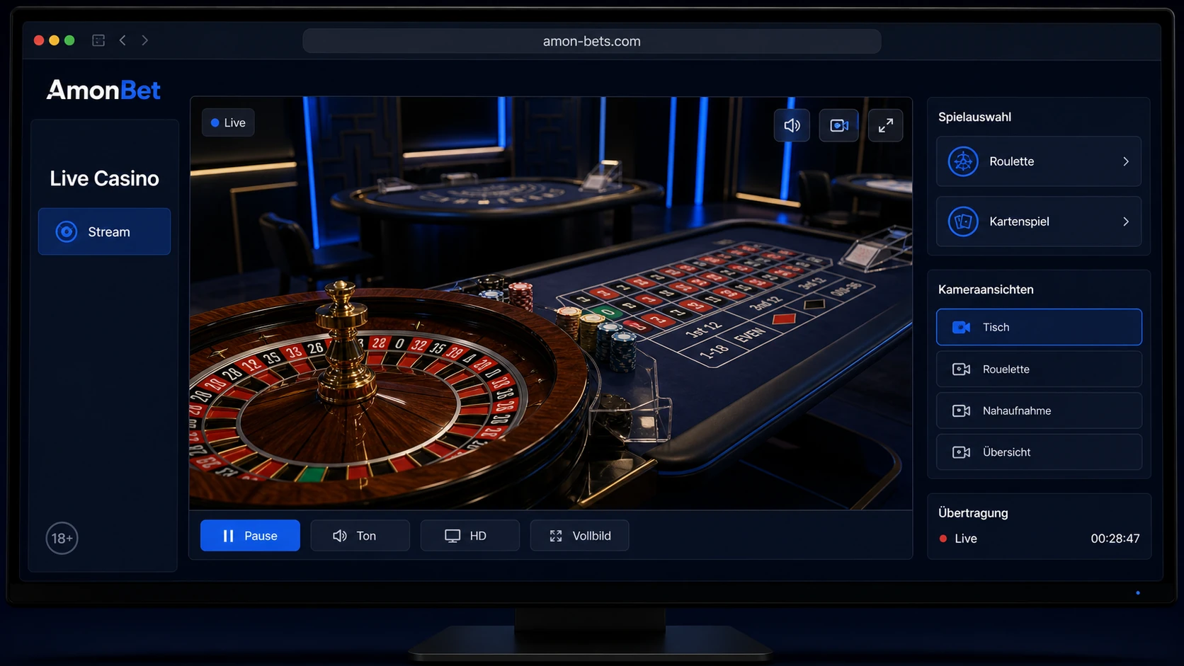 Was ist das AmonBet Live Casino?