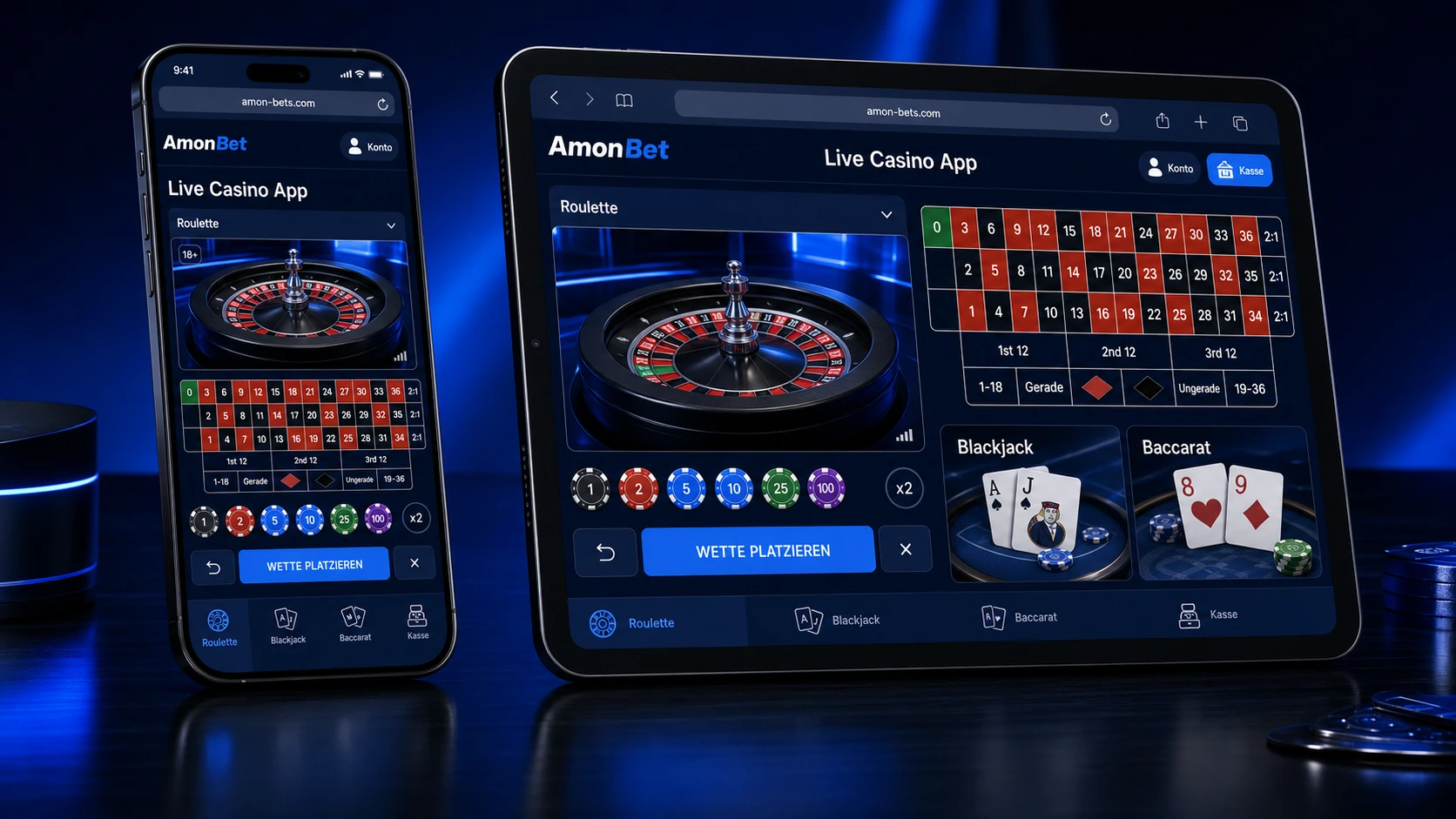 Mobile Nutzung und AmonBet Live Casino App